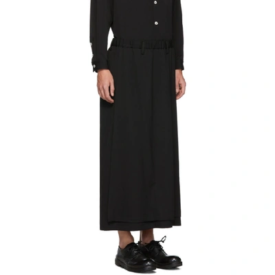 Shop Yohji Yamamoto Black Wool Skirt