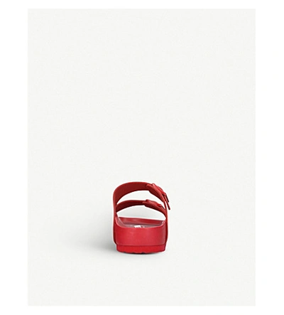 Shop Valentino X Birkenstock Leather Sliders In Red
