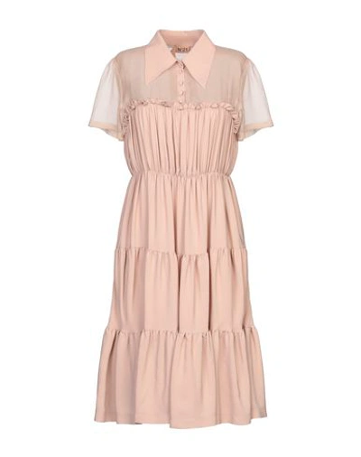 Shop N°21 Midi Dresses In Pastel Pink