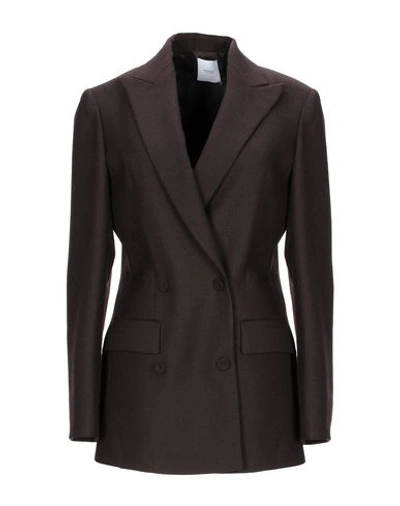 Shop Agnona Sartorial Jacket In Dark Brown