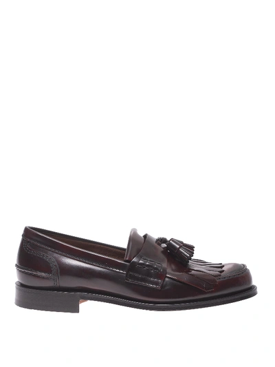 Shop Church's Oreham Polished Leather Tasselled Loafers In Burgundy