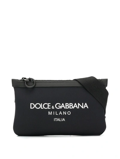 Shop Dolce & Gabbana Black Large Palermo Printed Logo Belt Bag