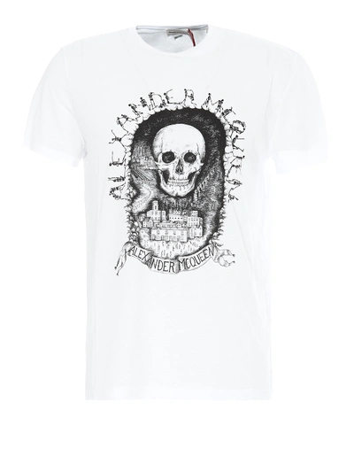 Shop Alexander Mcqueen Skull Printed Cotton T-shirt In White