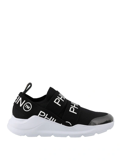 Shop Philipp Plein Black Runner Slip-on Sneakers