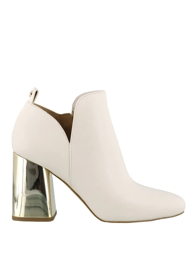 Shop Michael Kors Dixon Leather Ankle Boots In White