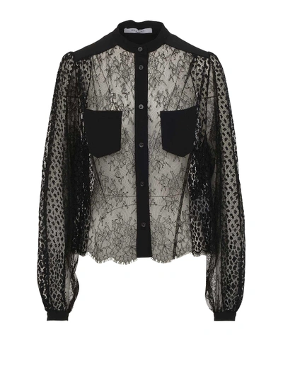 Shop Givenchy Black Chantilly Lace Shirt