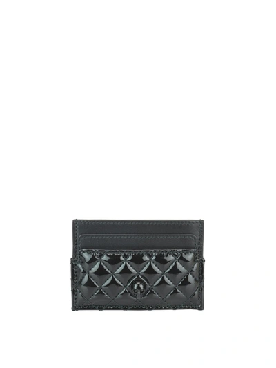 Shop Alexander Mcqueen Patent And Leather Card Holder In Black