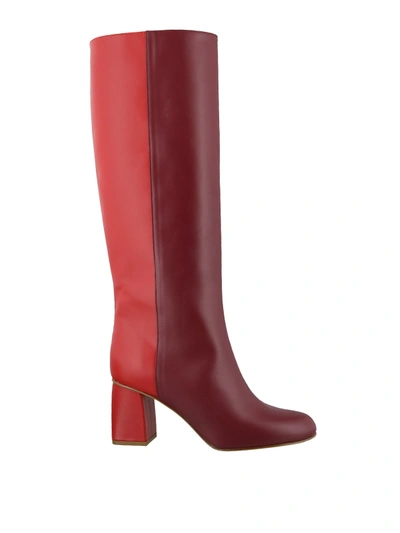 Shop Red Valentino Avired Red Leather Boots