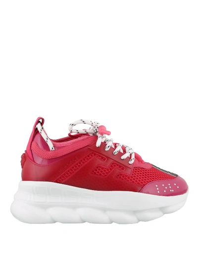 Shop Versace Chain Reaction Sneakers In Fuchsia