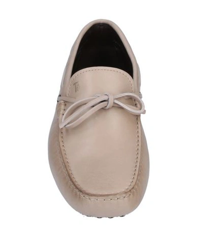 Tod's Gommino Driving Leather Slippers In Beige