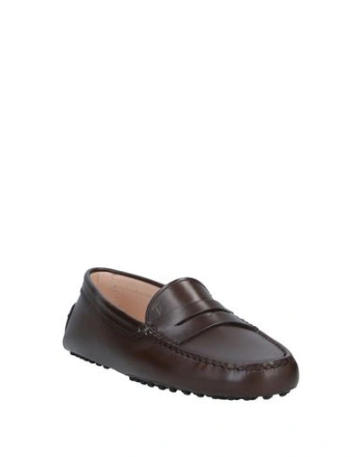 Tod's Woman Loafers Dark Brown Size 7 Soft Leather In Dark Brown