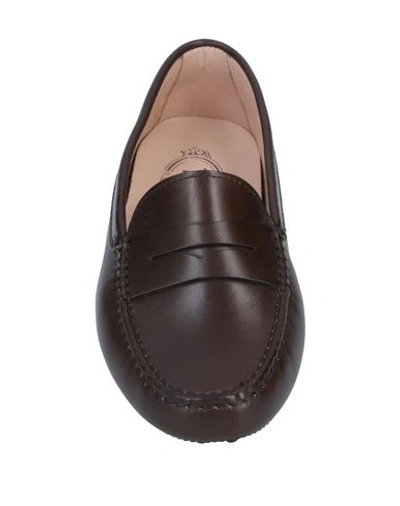 Tod's Woman Loafers Dark Brown Size 7 Soft Leather In Dark Brown