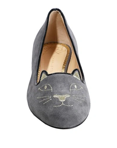 Shop Charlotte Olympia Loafers In Grey