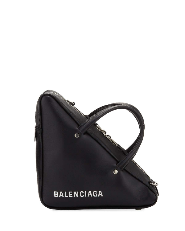 Balenciaga Triangle Duffel Small Leather Bag In 1000 Black | ModeSens