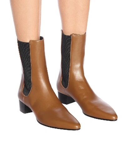 Shop The Row British Leather Ankle Boots In Brown