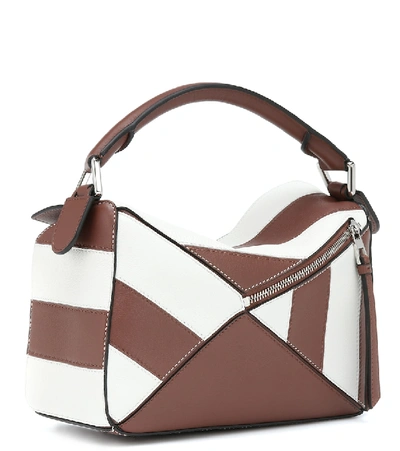 Shop Loewe Puzzle Small Leather Shoulder Bag In Brown