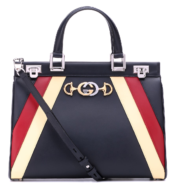 Gucci Medium Zumi Tricolor Leather Top Handle Bag In Blue | ModeSens