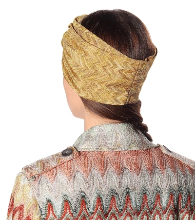 Shop Missoni Knitted Headband In Yellow