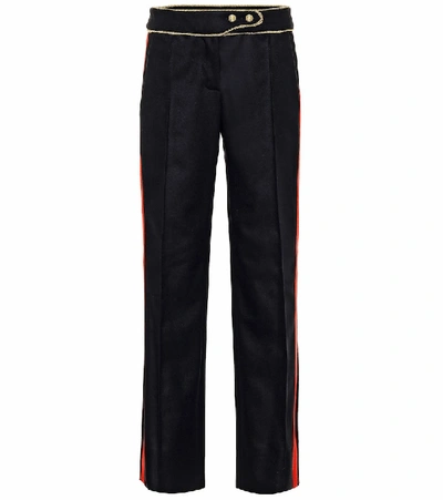 Shop Paco Rabanne Embellished Wool Pants In Black