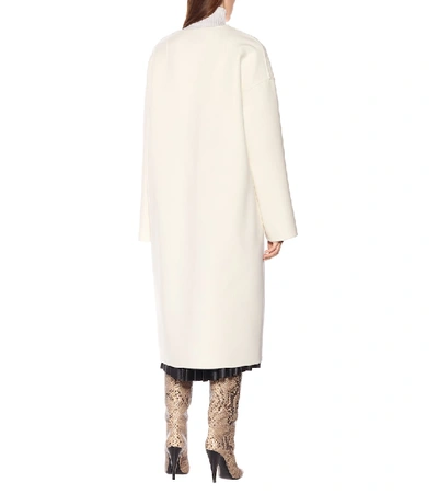 Shop Loewe Wool And Cashmere Coat In White