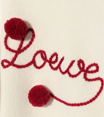 Shop Loewe Embroidered Wool Sweater In White