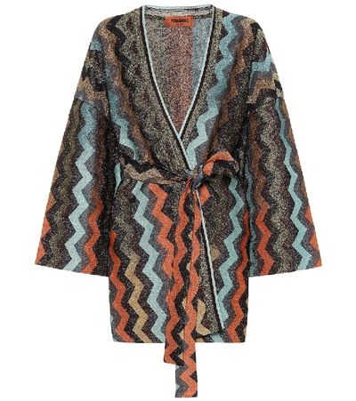 Shop Missoni Striped Knit Cardigan In Multicoloured