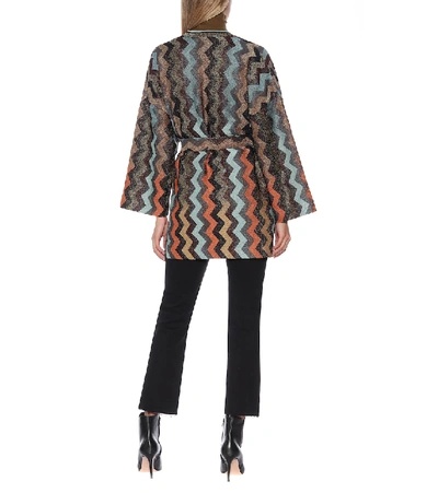 Shop Missoni Striped Knit Cardigan In Multicoloured