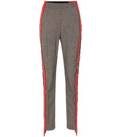 Shop Burberry Check Cotton And Wool Pants In Beige