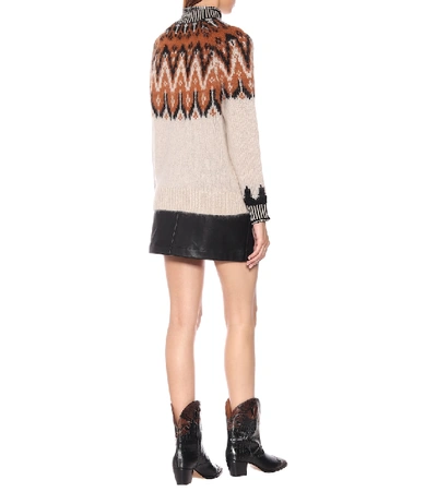 Shop Coach Intarsia Turtleneck Sweater In Multicoloured