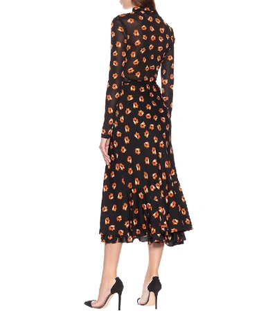 Shop Diane Von Furstenberg Debra Stretch-silk Midi Skirt In Black