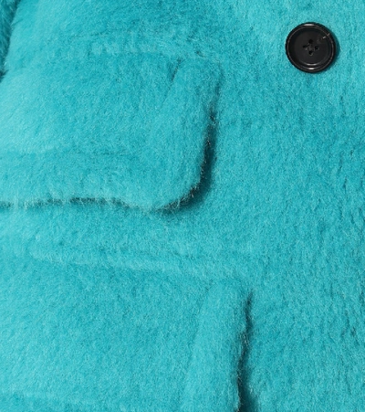 Shop Max Mara Adenia Alpaca, Wool And Silk Coat In Turquoise