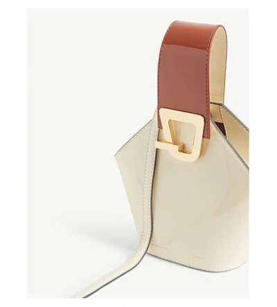 Shop Danse Lente Johnny Mini Leather Bucket Bag In Dove/rosewood