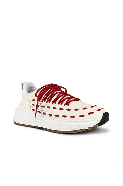Shop Bottega Veneta Storm Sneaker In White & Bright Red