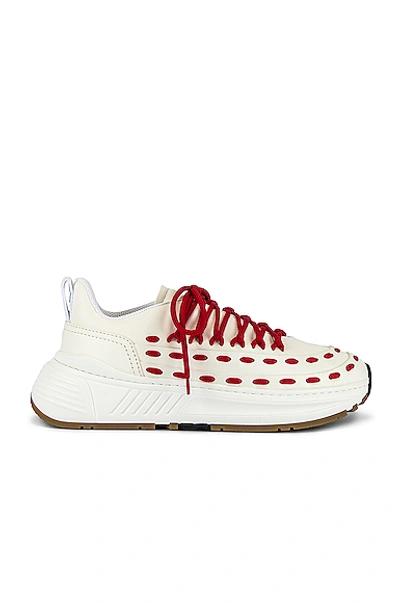Shop Bottega Veneta Storm Sneaker In White & Bright Red