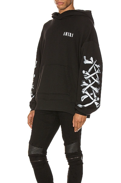 Shop Amiri Bones Hoodie In Black & White