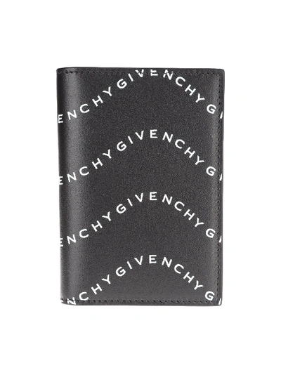 Shop Givenchy Logo Wave Cardholder In Black/white