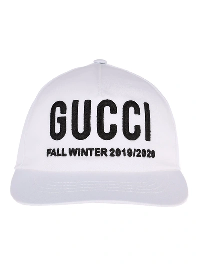 Shop Gucci Embroidered Baseball Hat In Black/white