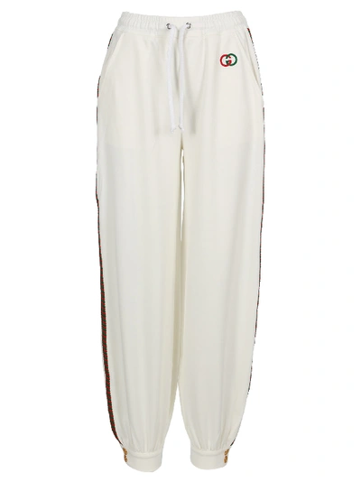 Shop Gucci Jersey Jogging Pants In White
