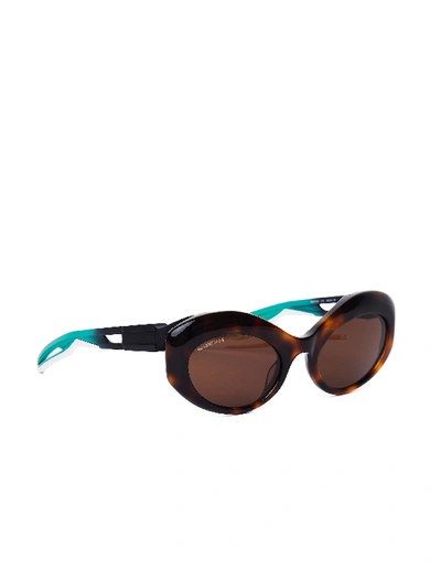 Shop Balenciaga Hybrid Oval Sunglasses In Multicolor