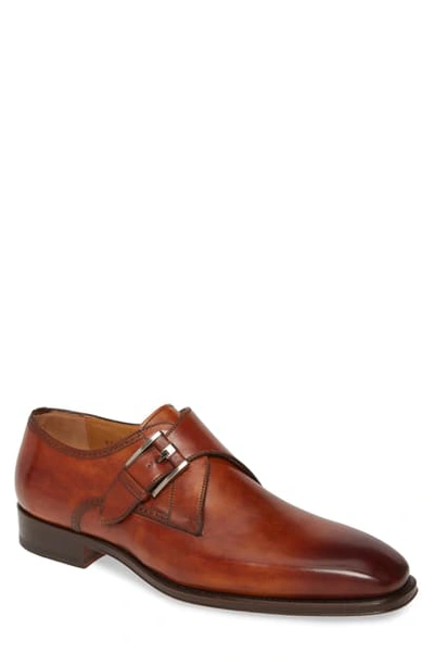 Shop Magnanni Marco Ii Monk Strap Shoe In Cognac Leather