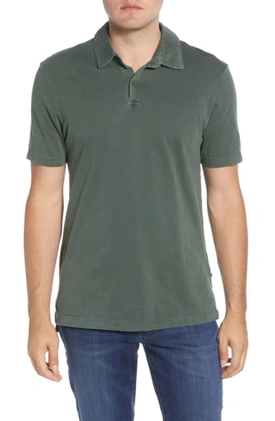 Shop James Perse Slim Fit Sueded Jersey Polo In Shamrock Pigment
