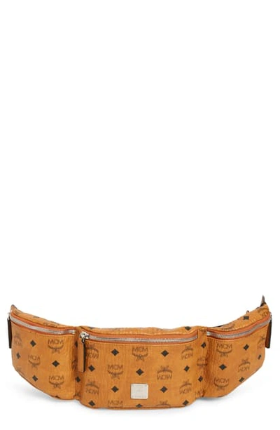 Shop Mcm Adjustable Belt Bag - Brown In Cognac