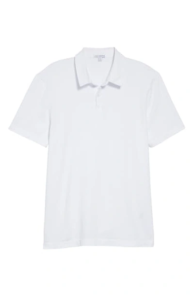 Shop James Perse Slim Fit Sueded Jersey Polo In White