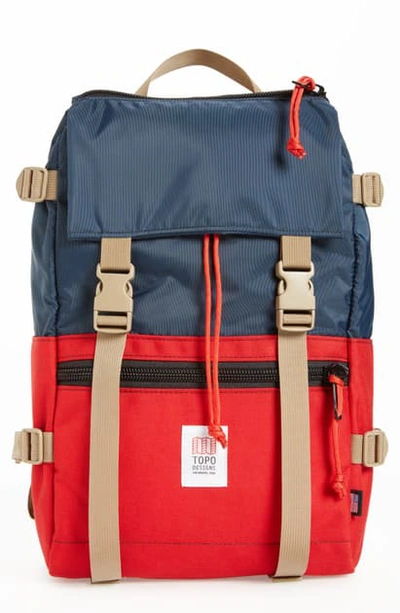 Shop Topo Designs 'rover' Backpack In Navy/ Red