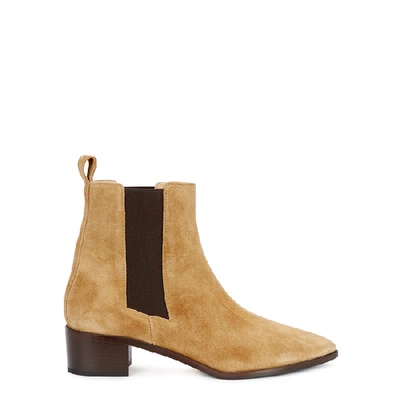 Shop Aeyde Lou 40 Sand Suede Chelsea Boots In Tan