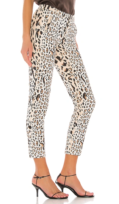 Shop Atm Anthony Thomas Melillo Leopard Print Cotton Slim Pant In Brown. In Camel & Black Combo