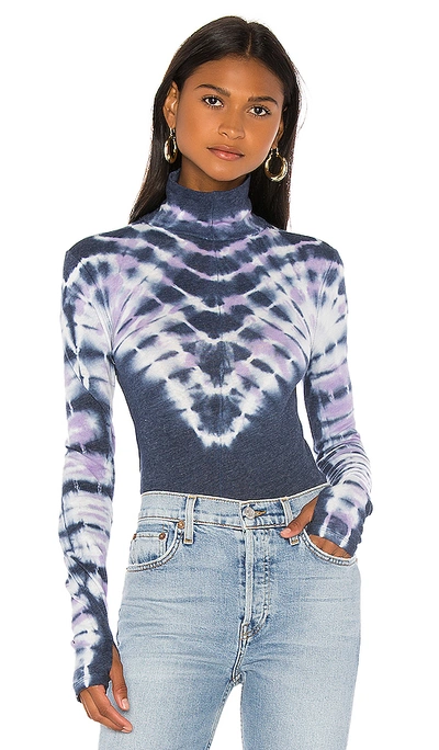 Shop Free People Psychedelic Turtleneck In Navy