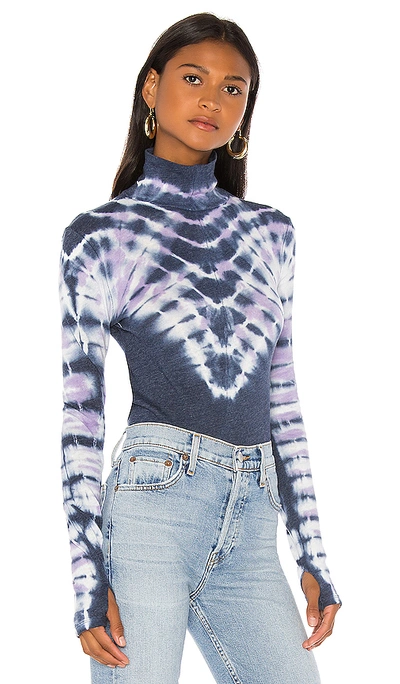 Shop Free People Psychedelic Turtleneck In Navy
