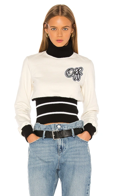 Shop Off-white Cheerleader Ribbed Sweatshirt In White Black