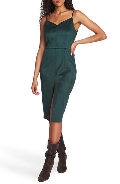 Shop 1.state Stretch Microsuede Body-con Dress In Deep Forest